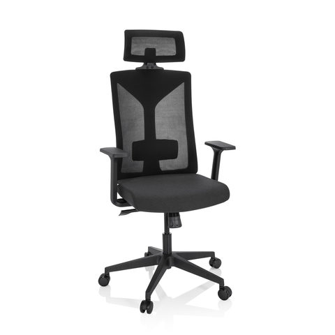 Bürostuhl / Drehstuhl Kodiak Stoff / Netzstoff Schwarz Hjh Office