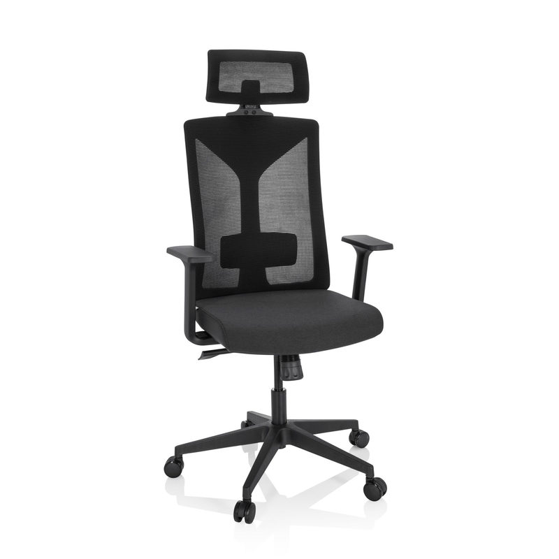 Bürostuhl / Drehstuhl Kodiak Stoff / Netzstoff Schwarz Hjh Office