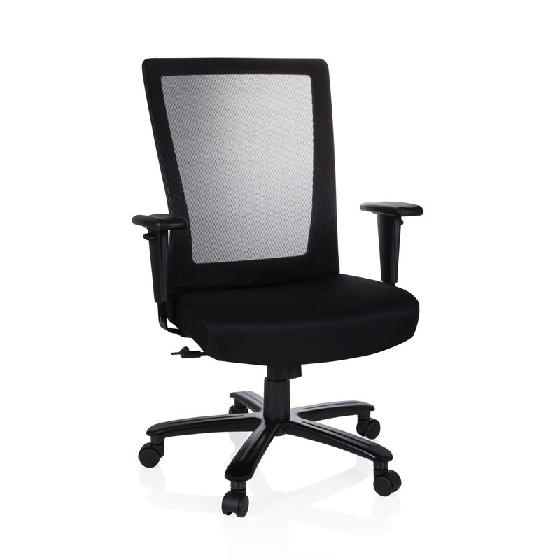 Bürostuhl / Drehstuhl Xxl Extender Netz / Stoff Schwarz Hjh Office
