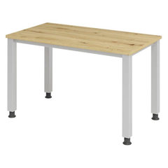 Home Office Tisch, Rechteck, 4-Fuß Quadratrohr, B 1200 x T 672 x H 685-810 mm,