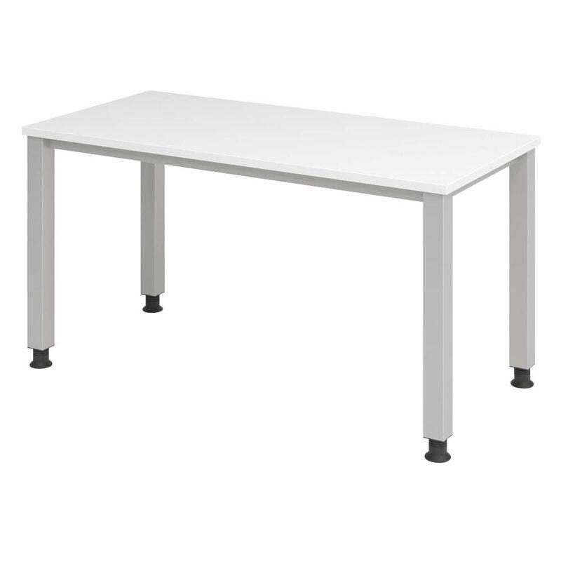 Home Office Tisch, Rechteck, 4-Fuß Quadratrohr, B 1400 x T 672 x H 685-810 mm,, Bild 3