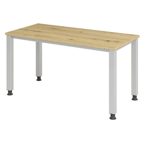 Home Office Tisch, Rechteck, 4-Fuß Quadratrohr, B 1400 x T 672 x H 685-810 mm,