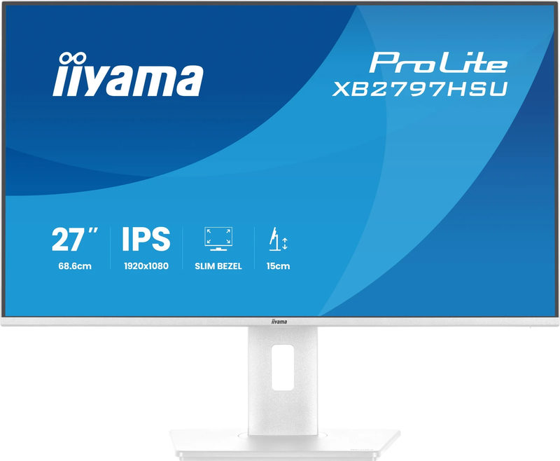 iiyama ProLite XB2797HSU-W1 27 IPS Full HD Monitor 120 Hz Weiß USB-Hub