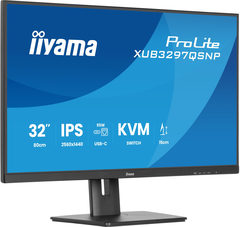 iiyama ProLite XUB3297QSNP-B1 81.3cm (32) QHD Business 16:9 100 Hz Monitor DP/HDMI/USB-C PD95W