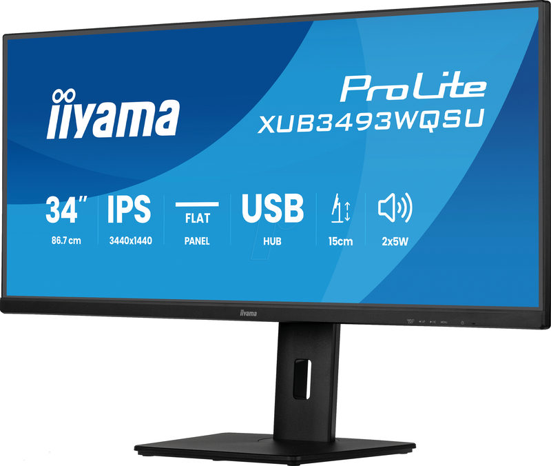 iiyama ProLite XUB3493WQSU-B6 34 Zoll UWQHD IPS LED 21:9 120 Hz Office Monitor, Bild 2