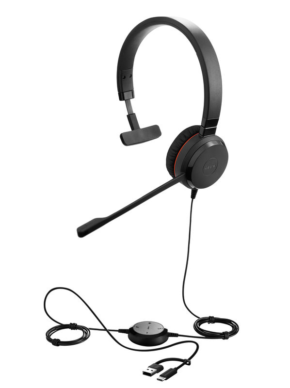 Jabra Evolve 30 II Stereo Headset Schwarz - USB-C/A, MS Teams-Version, Mikrofon mit Geräuschunterdrückung, Bild 5