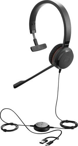 Jabra Evolve 30 II Stereo Headset Schwarz - USB-C/A, MS Teams-Version, Mikrofon mit Geräuschunterdrückung, Bild 6