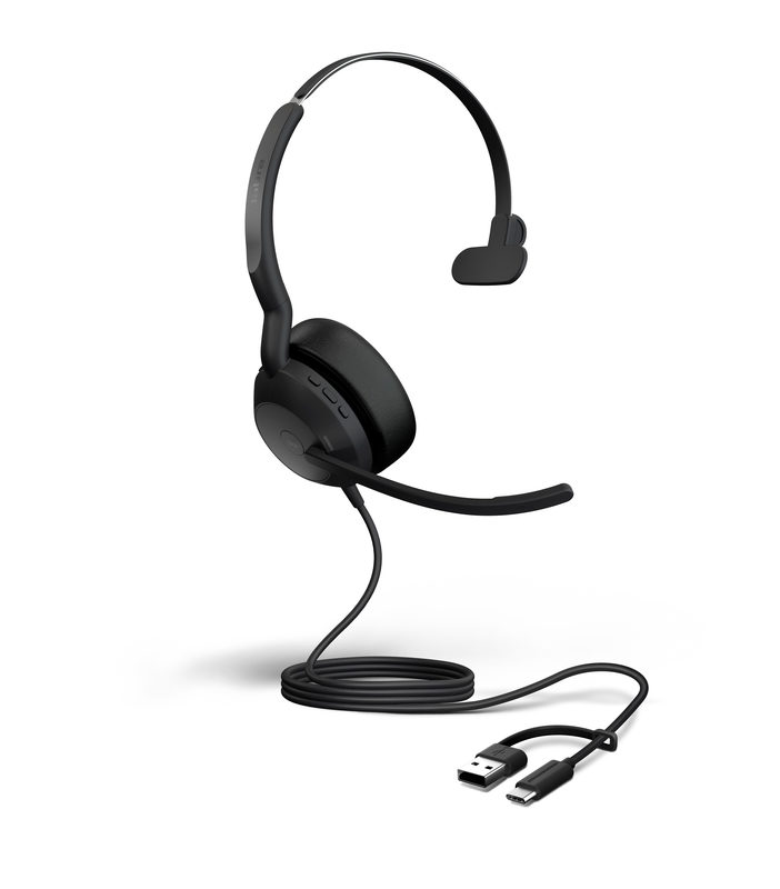 Jabra Evolve2 50 UC Stereo kabelgebunden Headset schwarz USB-A/C, Bild 5