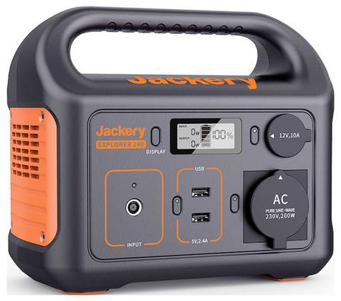 Jackery Explorer 240 v2 Powerstation LiFePO 4 Schwarz, Orange mit Laderegler