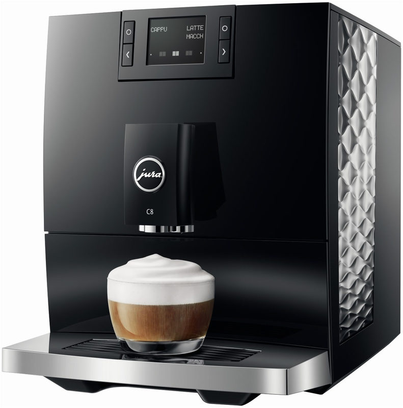C8 Kaffee-Vollautomat Piano Black (EA), Latte Macchiato/Cappuccino, 15 bar, 1,6 l, schwarz, Apps ladbar