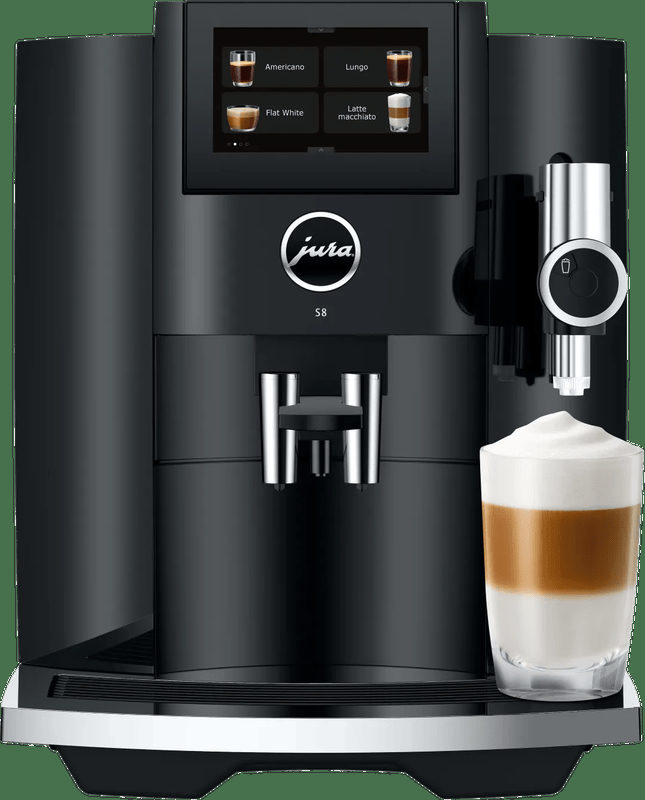 S8 Kaffee-Vollautomat Piano Black (EB), Latte Macchiato/Cappuccino, 15 bar, 1,9 l, schwarz, Apps ladbar, Bild 2