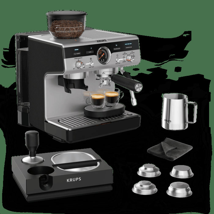 KRUPS Siebträger-Kaffeemaschine Precision+ XP804T, schwarz/silber, Bild 2