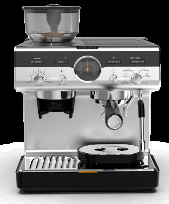 KRUPS Siebträger-Kaffeemaschine Precision+ XP804T, schwarz/silber, Bild 3