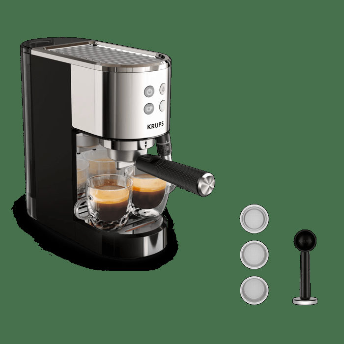 KRUPS Siebträger-Kaffeemaschine Virtuoso+ XP444C, schwarz/silber, Bild 3