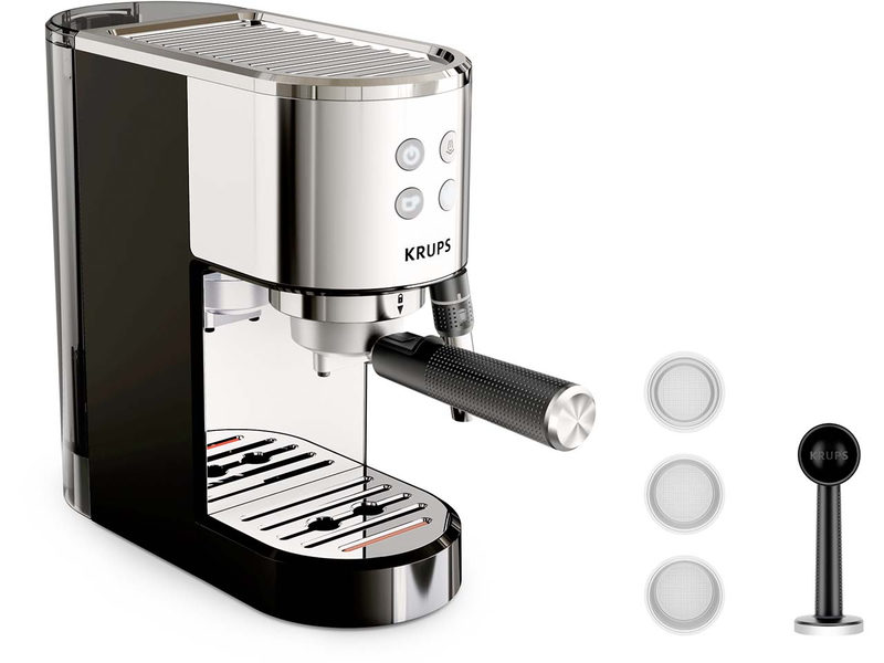 KRUPS Siebträger-Kaffeemaschine Virtuoso+ XP444C, schwarz/silber, Bild 4