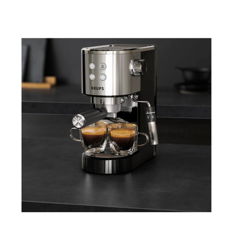 KRUPS Siebträger-Kaffeemaschine Virtuoso+ XP444C, schwarz/silber