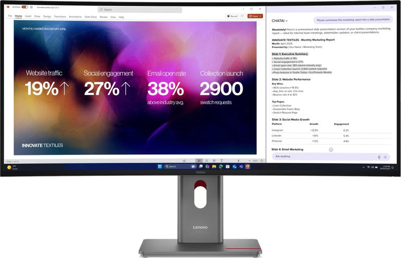 40 Lenovo ThinkVision P40WD-40 - 5120x2160 5K2K - 120Hz - IPS - 140W USB-C - KVM switch, Bild 3