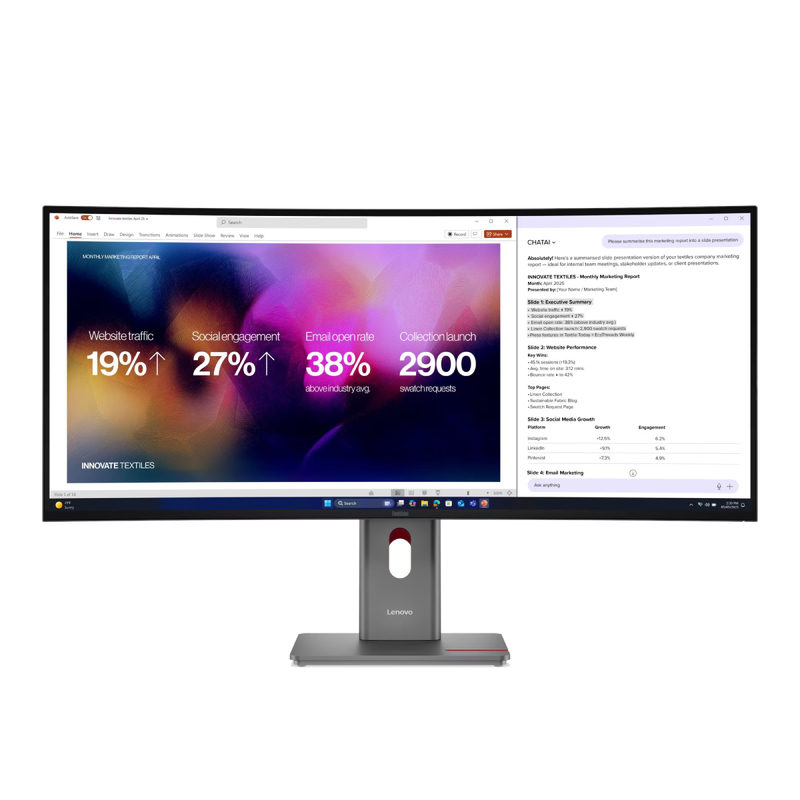 40 Lenovo ThinkVision P40WD-40 - 5120x2160 5K2K - 120Hz - IPS - 140W USB-C - KVM switch, Bild 4