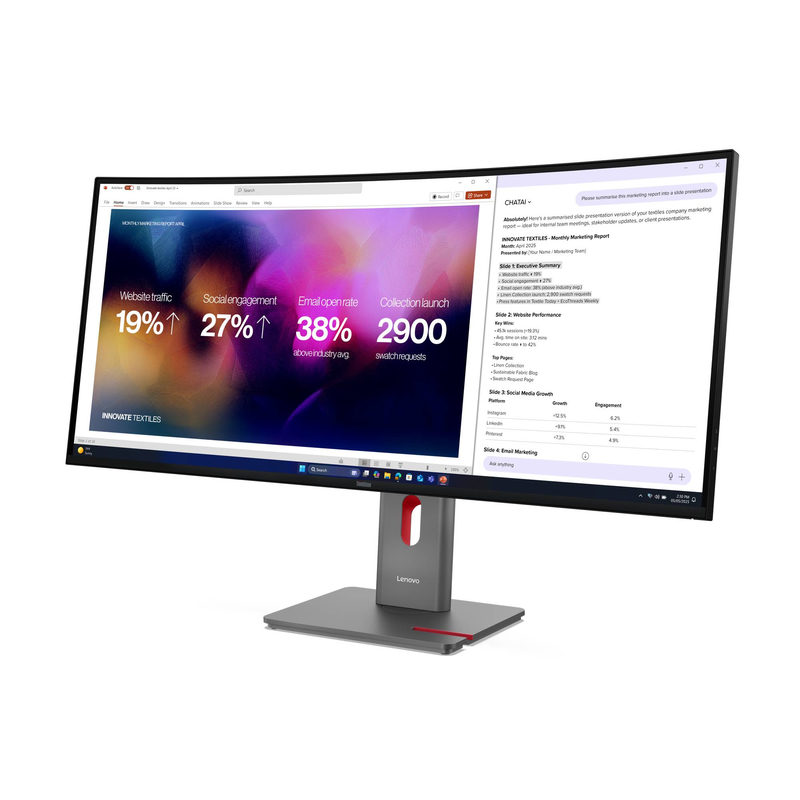 40 Lenovo ThinkVision P40WD-40 - 5120x2160 5K2K - 120Hz - IPS - 140W USB-C - KVM switch, Bild 5