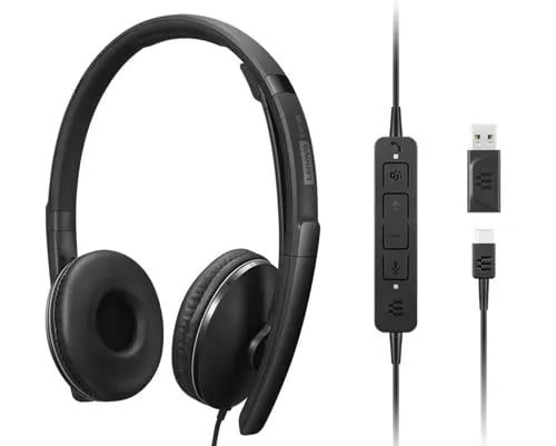 Lenovo Gen 2 - Headset - On-Ear - kabelgebunden - USB-C - Schwarz - Zertifiziert für Microsoft Teams, Bild 5