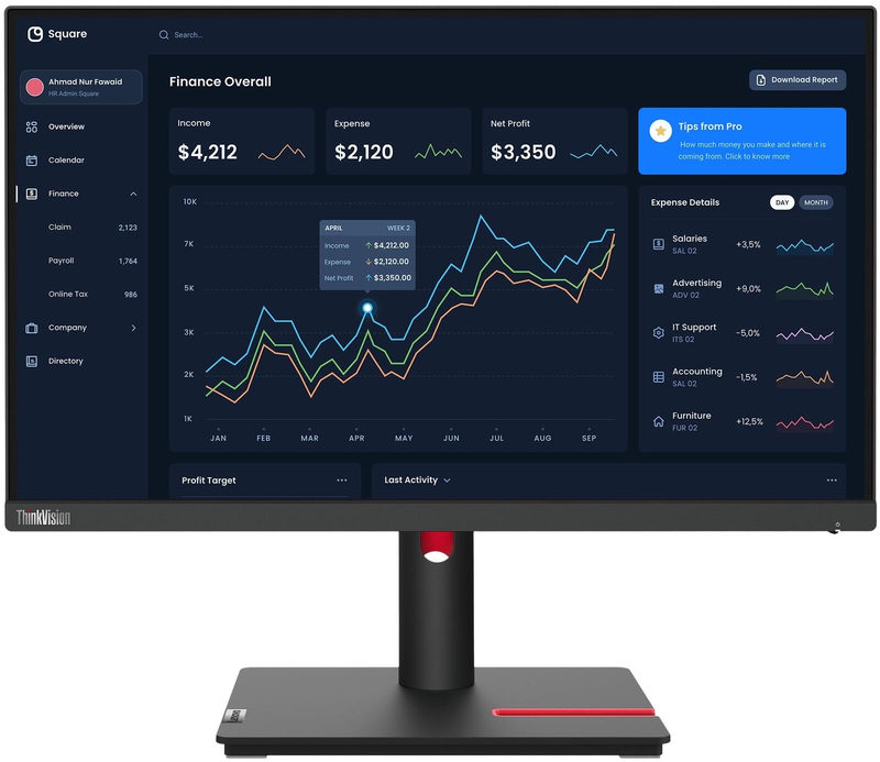 Lenovo ThinkVision T22i-30 21.5 Zoll Full HD IPS LED 16:9 60 Hz Monitor, Bild 4