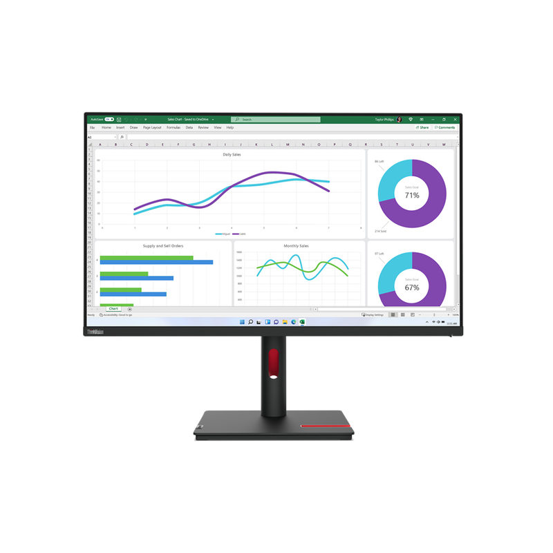 Lenovo ThinkVision T32h-30 80 cm (31.5) 2560 x 1440 Pixel Quad HD LED Schwarz (63D3GAT1EU), Bild 3