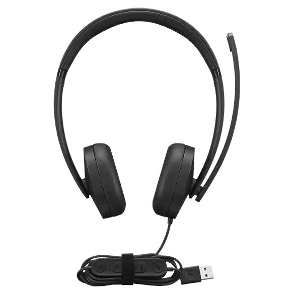 Lenovo USB-A Stereo Headset Gen 2 Schwarz, kabelgebunden, inkl. Steuereinheit, Bild 3