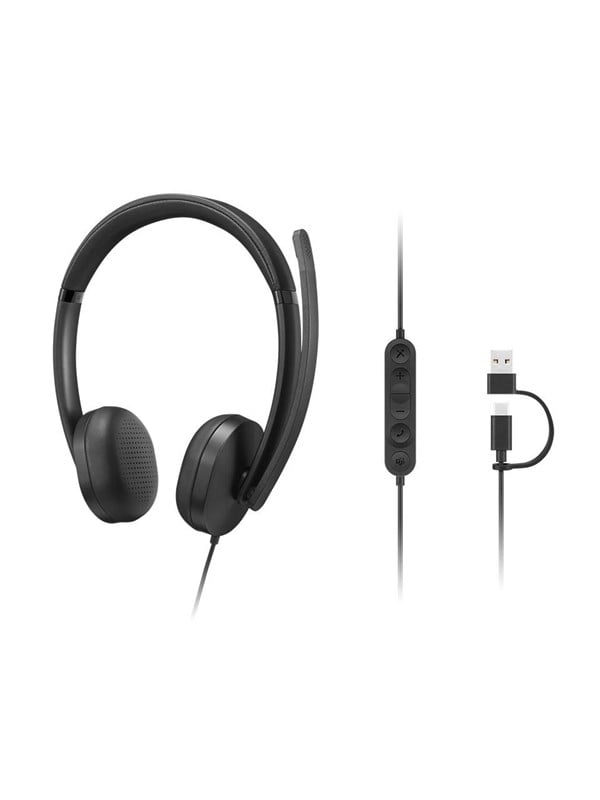 Lenovo VoIP Headset 5000 Schwarz, kabelgebunden, USB-C/A, Microsoft Teams zertifiziert, Bild 4
