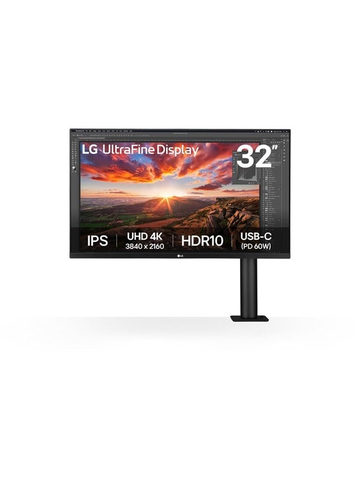 LG UltraFine 32UN880-B Ergo Monitor 80cm (31,5 Zoll) UHD, IPS, 5ms, HDMI, DisplayPort, USB-C, USB