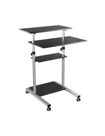 LogiLink BP0070 - Gerade - Rechteckige Form - Partikelbord - Kunststoff - Stahl - Melamin - Schwarz - Grau