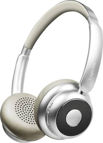 LogiLink BT0072BR Over Ear Kopfhörer Bluetooth Silber