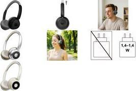 LogiLink BT0072BR Over Ear Kopfhörer Bluetooth Silber, Bild 4
