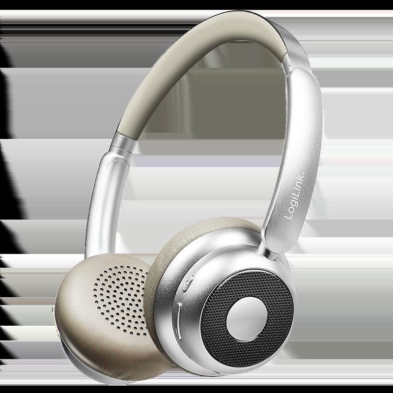 LogiLink BT0072BR Over Ear Kopfhörer Bluetooth Silber, Bild 5
