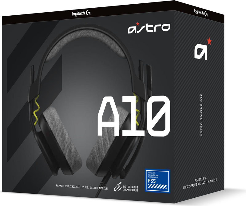 Logitech ASTRO Gaming A10 Gen 2 - Headset - ohrumschließend - kabelgebunden - 3,5 mm Stecker - Schwarz