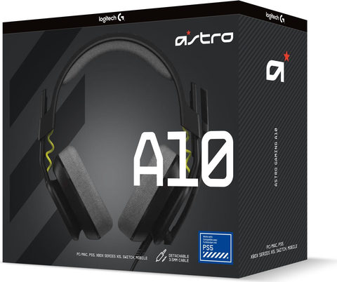 Logitech ASTRO Gaming A10 Gen 2 - Headset - ohrumschließend - kabelgebunden - 3,5 mm Stecker - Schwarz