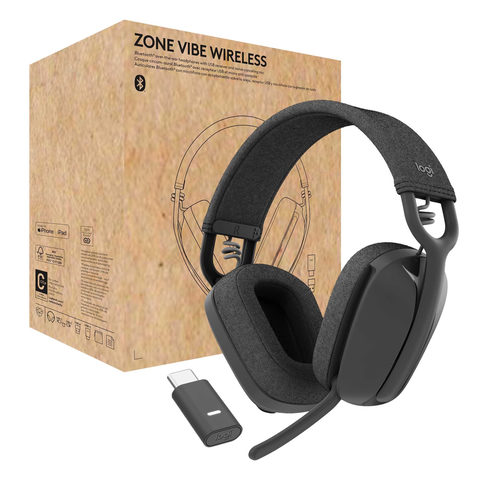 Logitech Zone Vibe Wireless for Business - Stereo Headset, Grafit, USB-A/-C, Bluetooth, Zertifiziert für