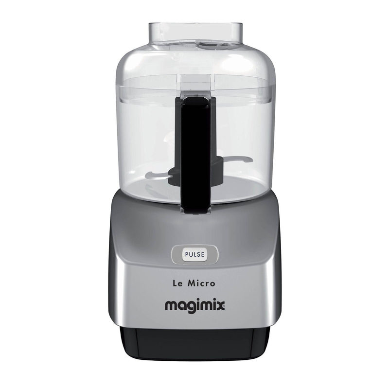 Magimix Le Micro Küchenmaschine Matt Chrome Kompakt-Zerkleinerer mit Edelstahlmesser