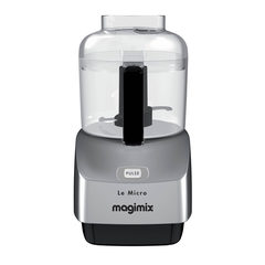 Magimix Le Micro Küchenmaschine Matt Chrome Kompakt-Zerkleinerer mit Edelstahlmesser