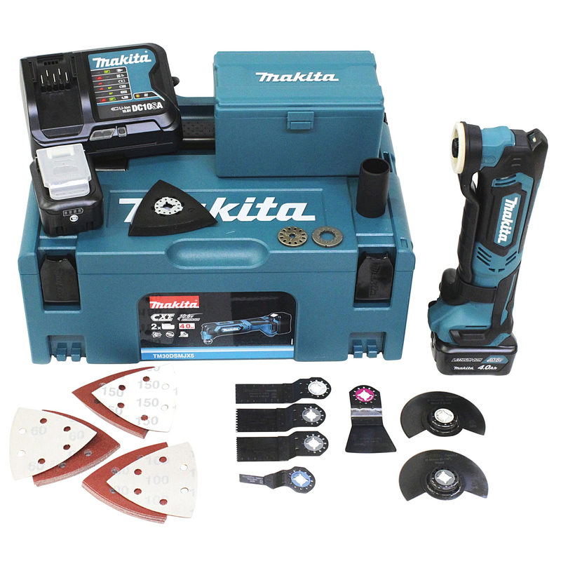 Makita TM30D - Mehrzweckwerkzeug mit Aufsätzen - schnurlos - 93 x 93 x 93 mm - 2 Akkus - 12 V (TM30DSMJX5), Bild 5