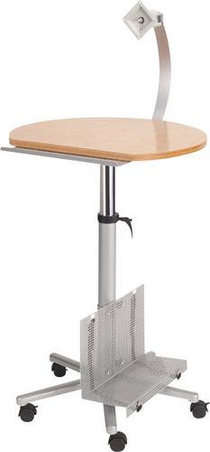 Maul Monitor-Pult Silber 9317070 Farbe der Tischplatte: Buche höhenverstellbar, rollbar, Monitor-Ha