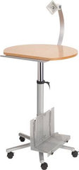 Maul Monitor-Pult Silber 9317070 Farbe der Tischplatte: Buche höhenverstellbar, rollbar, Monitor-Ha