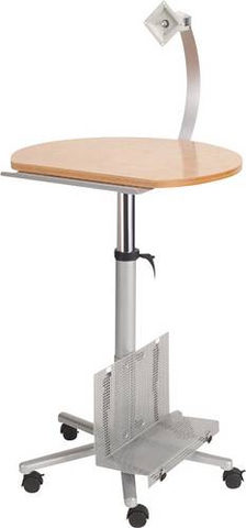 Maul Monitor-Pult Silber 9317070 Farbe der Tischplatte: Buche höhenverstellbar, rollbar, Monitor-Ha