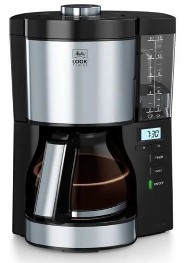 Melitta Look Timer 1025-08 Kaffeemaschine Schwarz/Edelstahl 10 Tassen