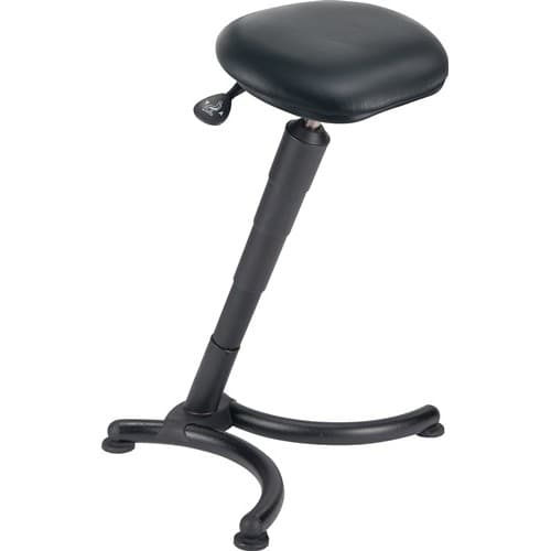 meychair Stehhilfe, Kunstledersitz, Sitzhöhe 620-830 mm, Stahlbasis, schwarz, Bild 2