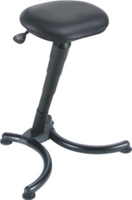 meychair Stehhilfe, Kunstledersitz, Sitzhöhe 620-830 mm, Stahlbasis, schwarz, Bild 3