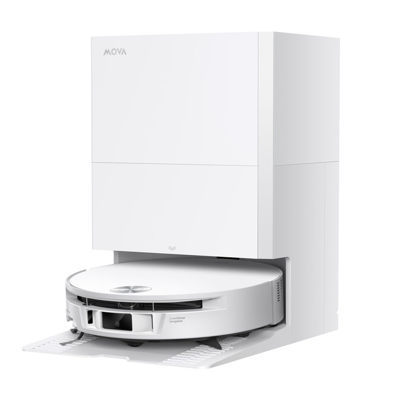 MOVA S70 Roller Saugroboter mit Wischfunktion 28.000 Pa mit Ladestation Weiß