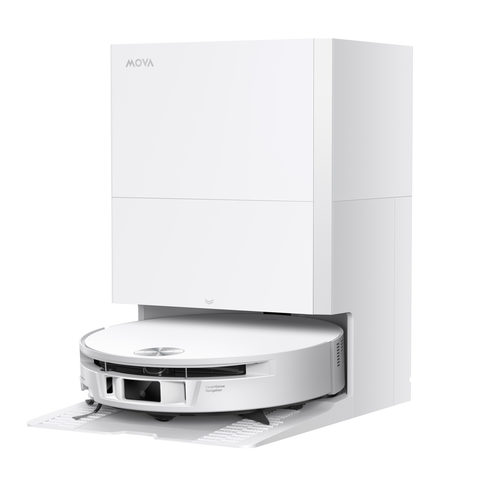 MOVA S70 Roller Saugroboter mit Wischfunktion 28.000 Pa mit Ladestation Weiß