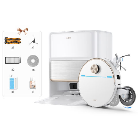 Mova V70 Ultra Complete Saugroboter mit Wischfunktion mit Vollautomatischer Basisstation weiß