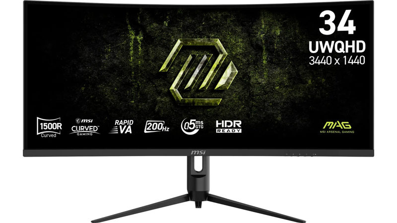 MSI MAG 342CQRFDE E20 34 Zoll UWQHD Rapid VA Curved Gaming Monitor 200 Hz 21:9 DP/HDMI, Bild 2