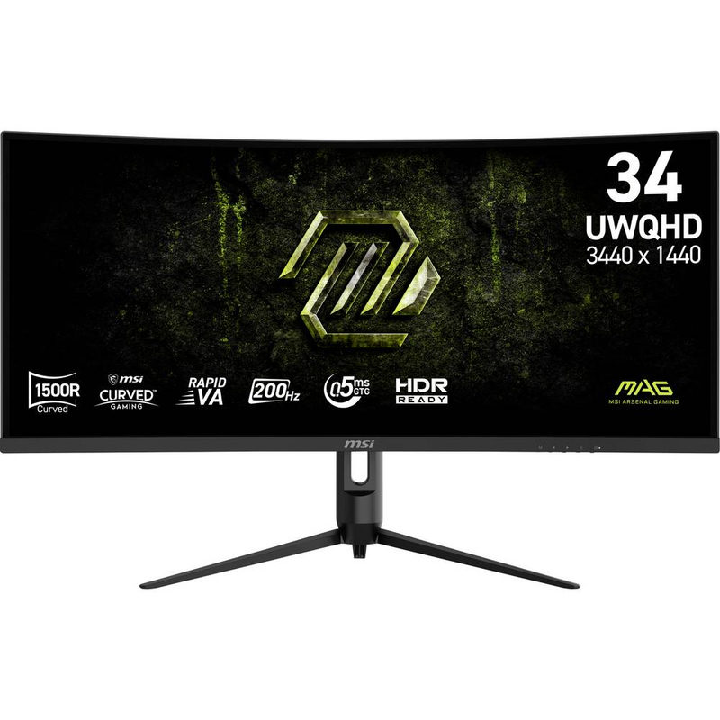 MSI MAG 342CQRFDE E20 34 Zoll UWQHD Rapid VA Curved Gaming Monitor 200 Hz 21:9 DP/HDMI, Bild 4